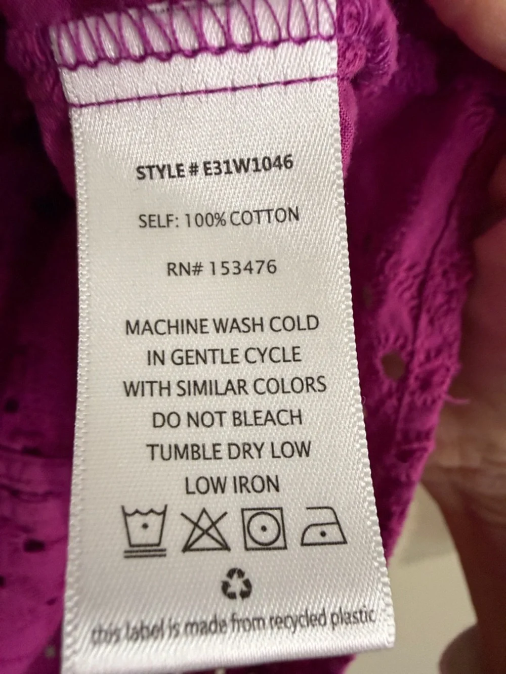 Evereve Larisa Eyelet Top in color “berry”. - Picture 5 of 6